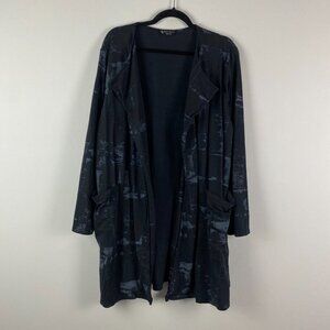 Bella Amore Cardigan Sweater Size L/XL Open Front Cotton Pockets Made in Italy